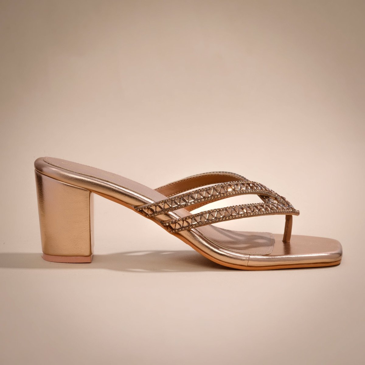 Rosegold Embellished Sandals