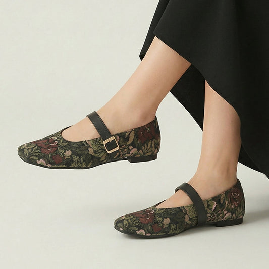 Wildflower Square Toe Mary Jane Flats