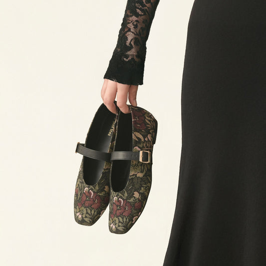 Wildflower Square Toe Mary Jane Flats