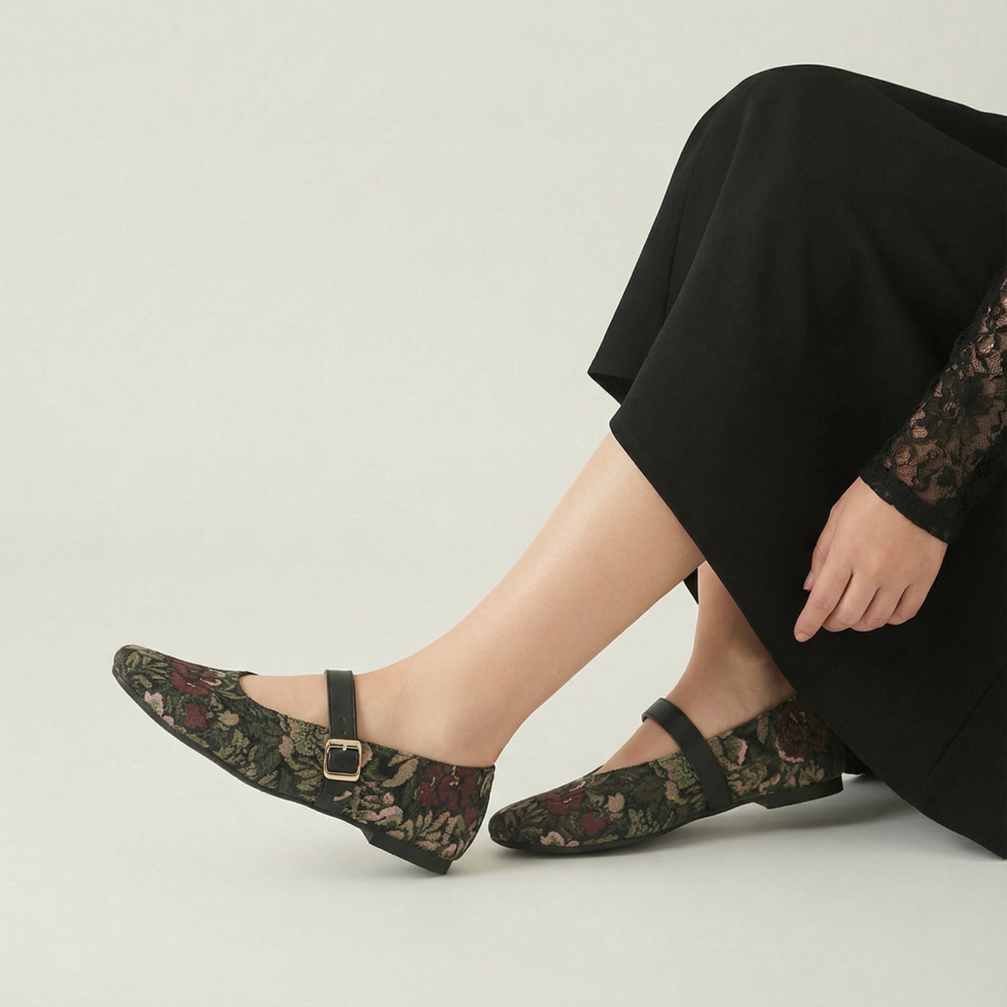 Wildflower Square Toe Mary Jane Flats