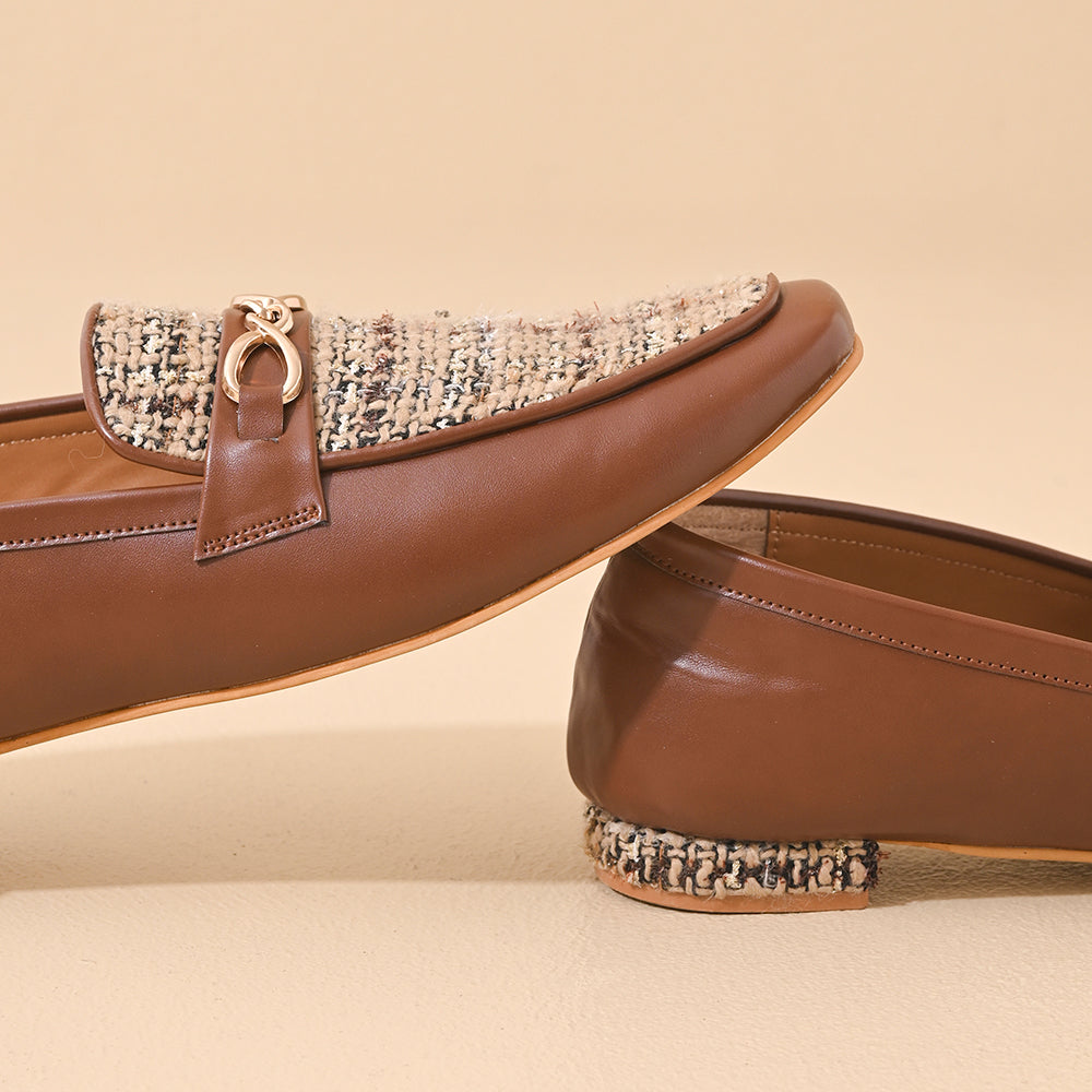 Walnut Square Toe Loafers Shoes