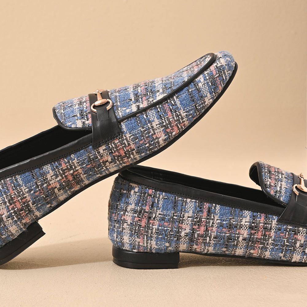 Indigo Square Toe Loafers Shoes
