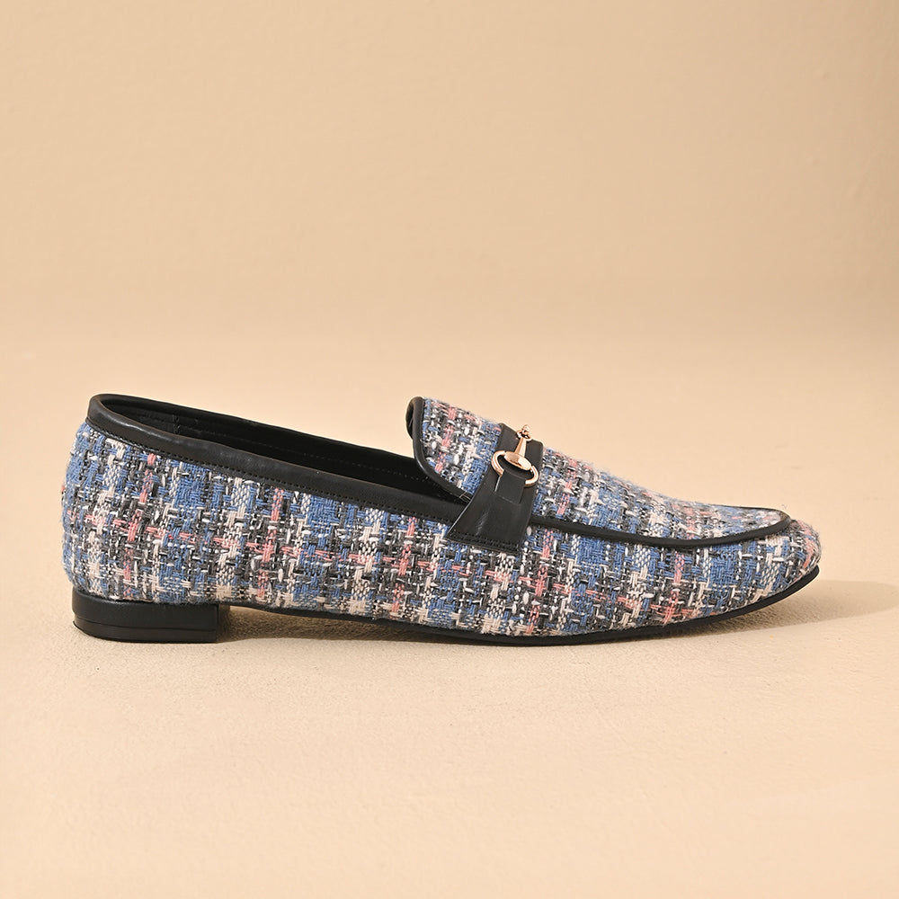 Indigo Square Toe Loafers Shoes