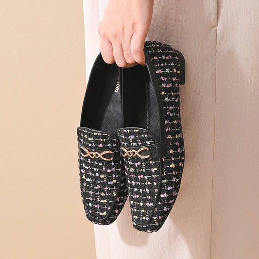 Ebony Square Toe Loafers Shoes