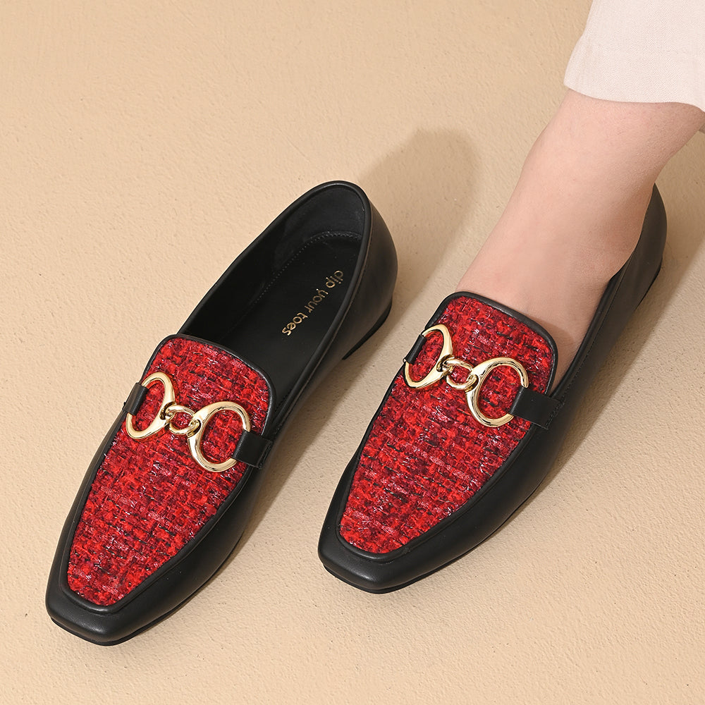 Scarlet Square Toe Loafers Shoes – Dip Your Toes