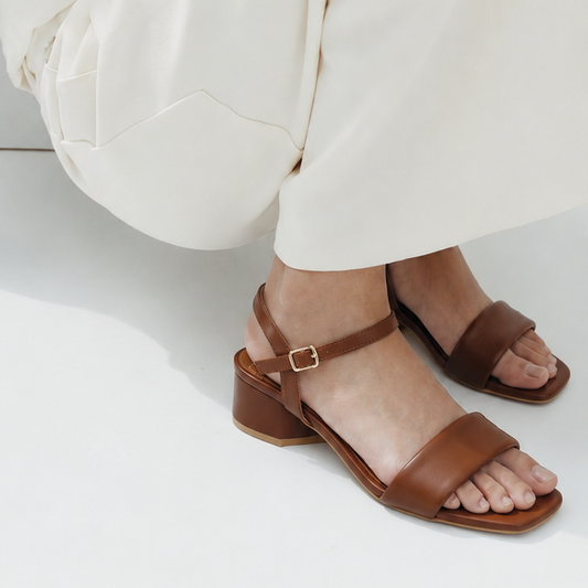 Tan single strap Sandals