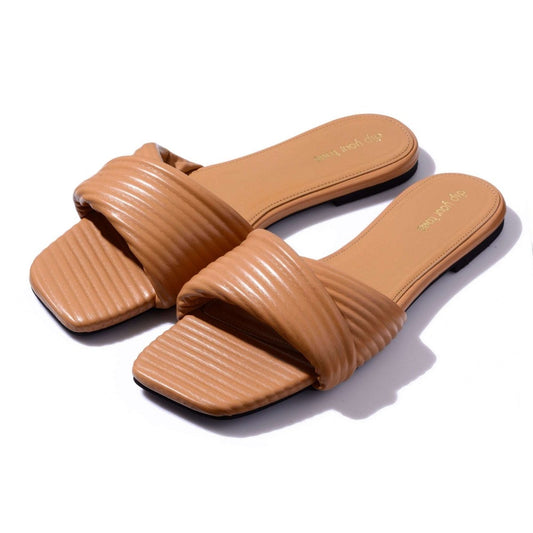 Latte Pleated Sliders