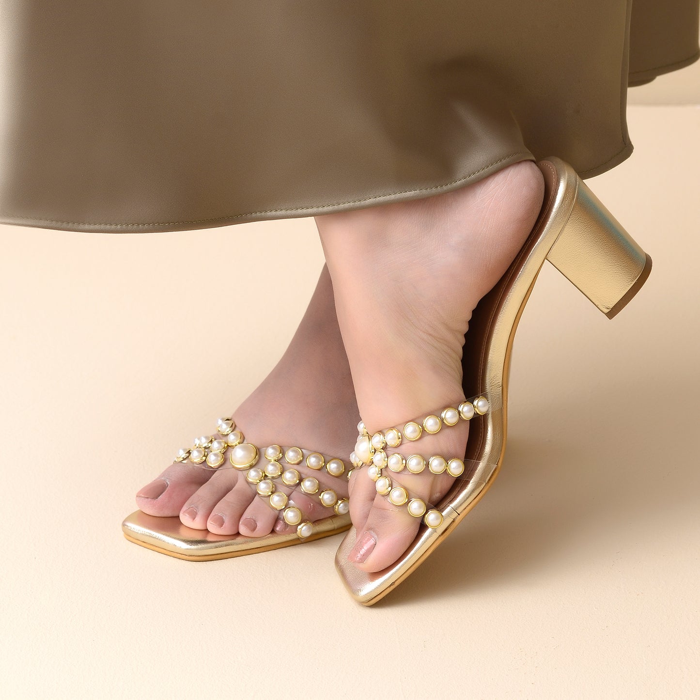 Pearl Gold Heels