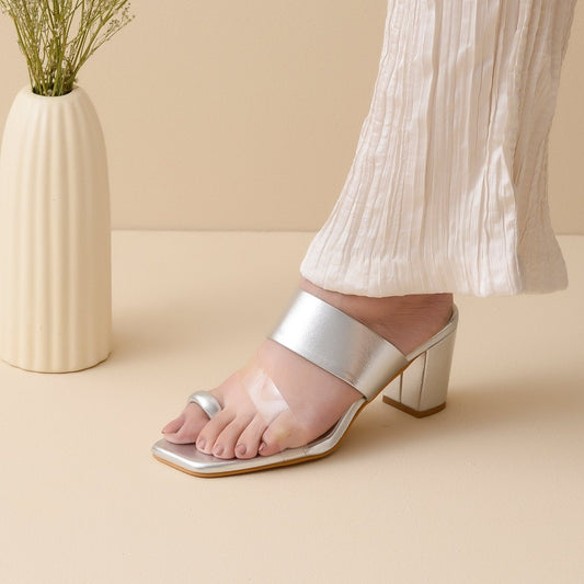 Silver Kolhapuri Heels