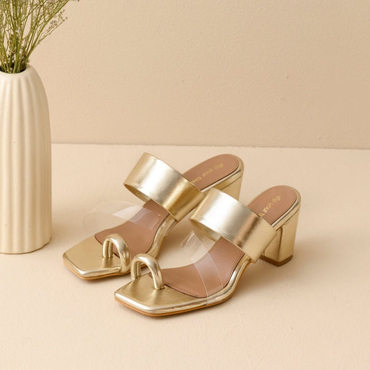 Gold Kolhapuri Heels