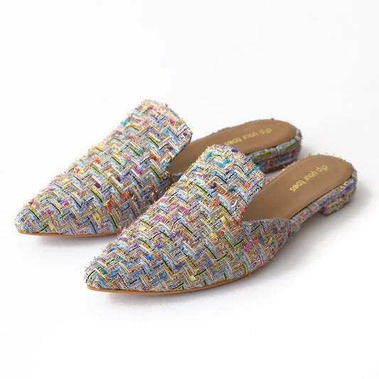 Denim Tweed  Mules