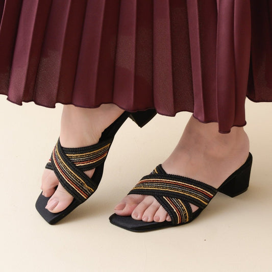 Black criss cross Heels