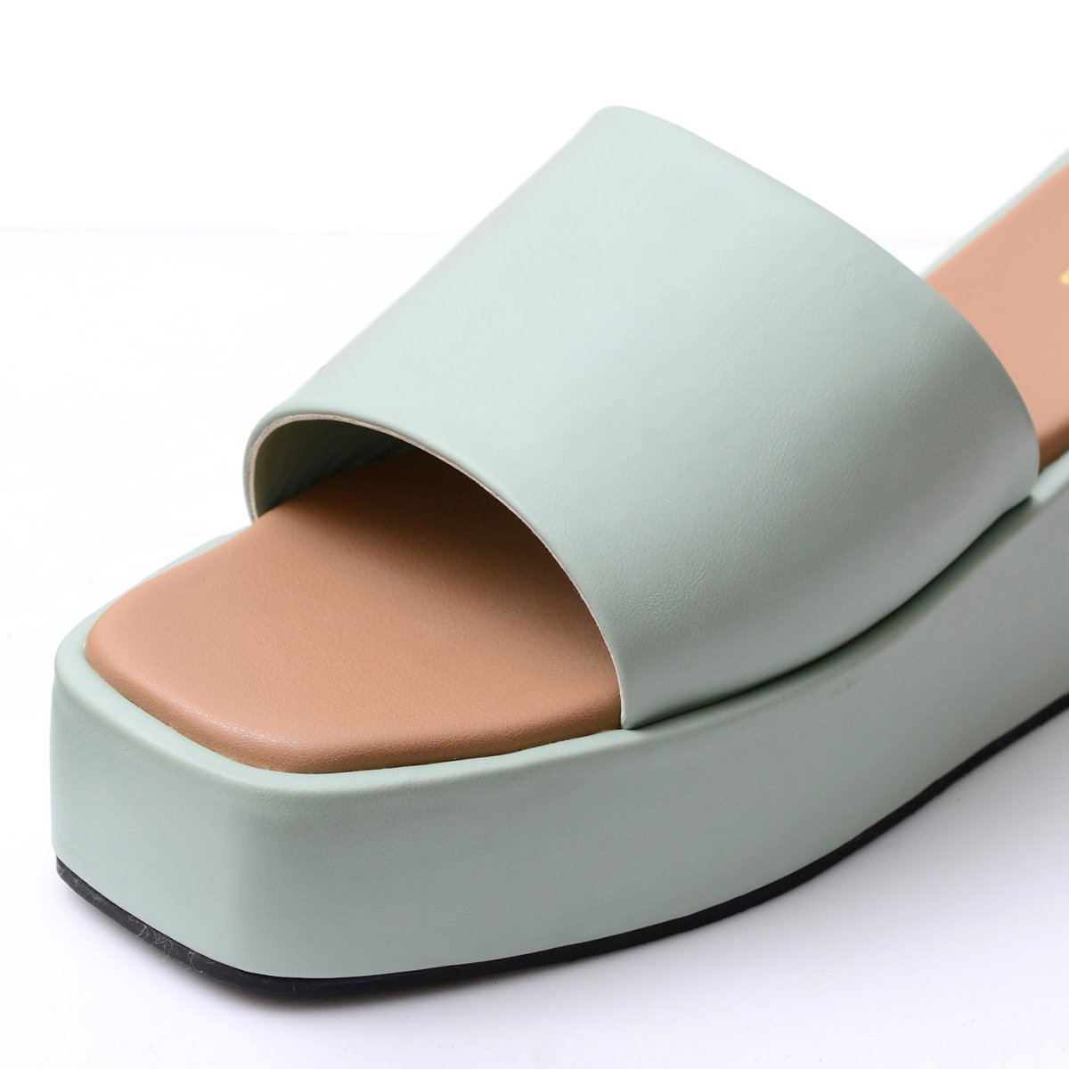 Marshmallow Green Platform Sandals