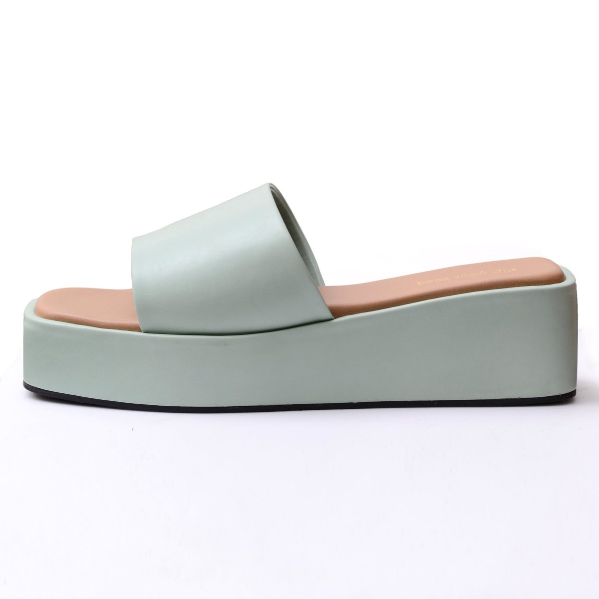 Marshmallow Green Platform Sandals