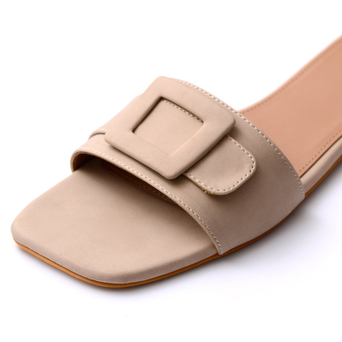Ivory Buckled Flats
