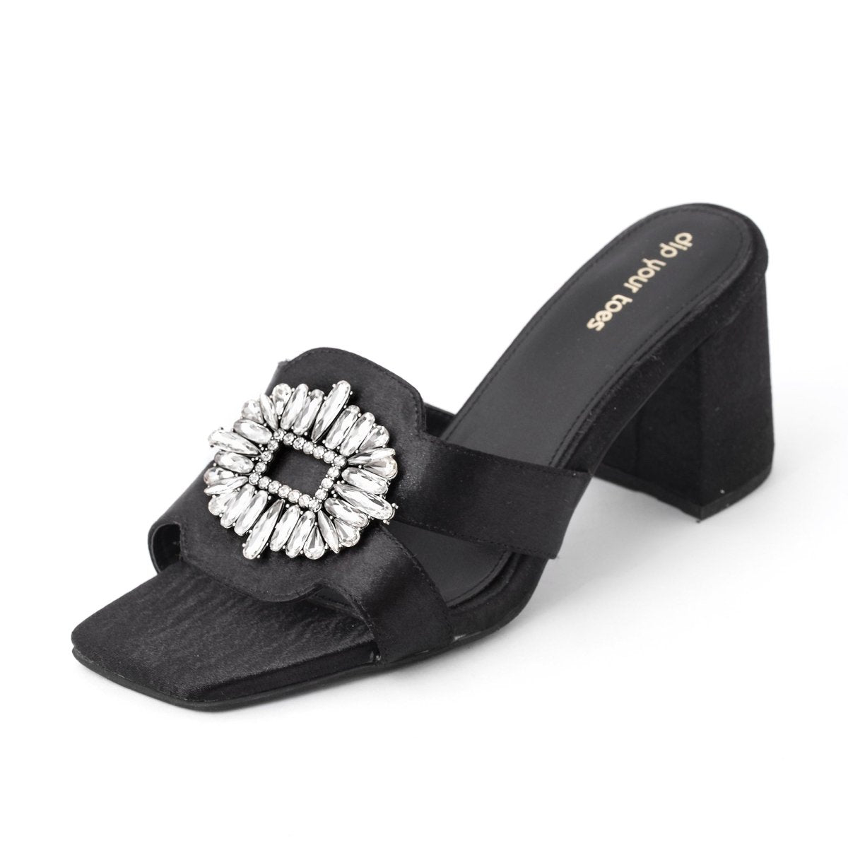 Black crystal Embellished Heels