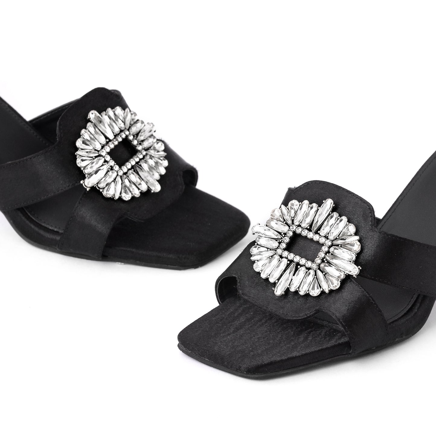 Black crystal Embellished Heels