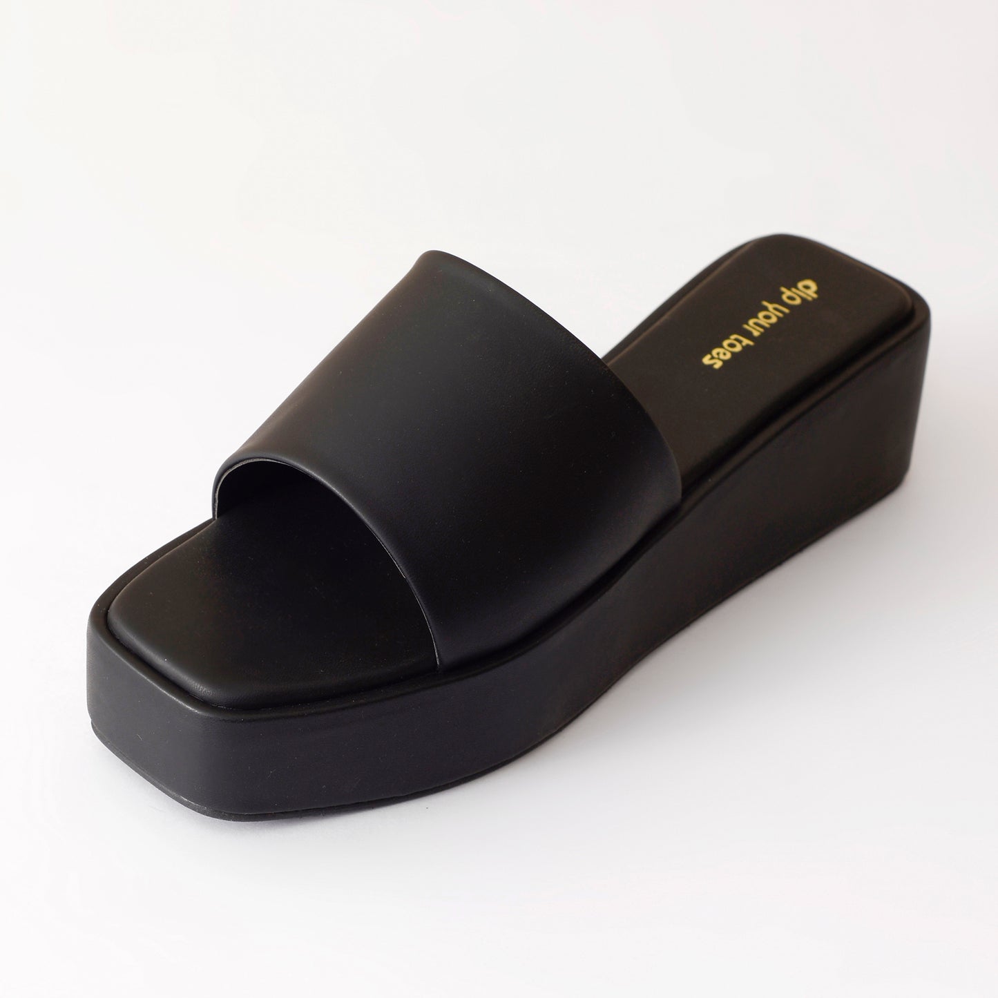 Marshmallow Black Platform Sandals