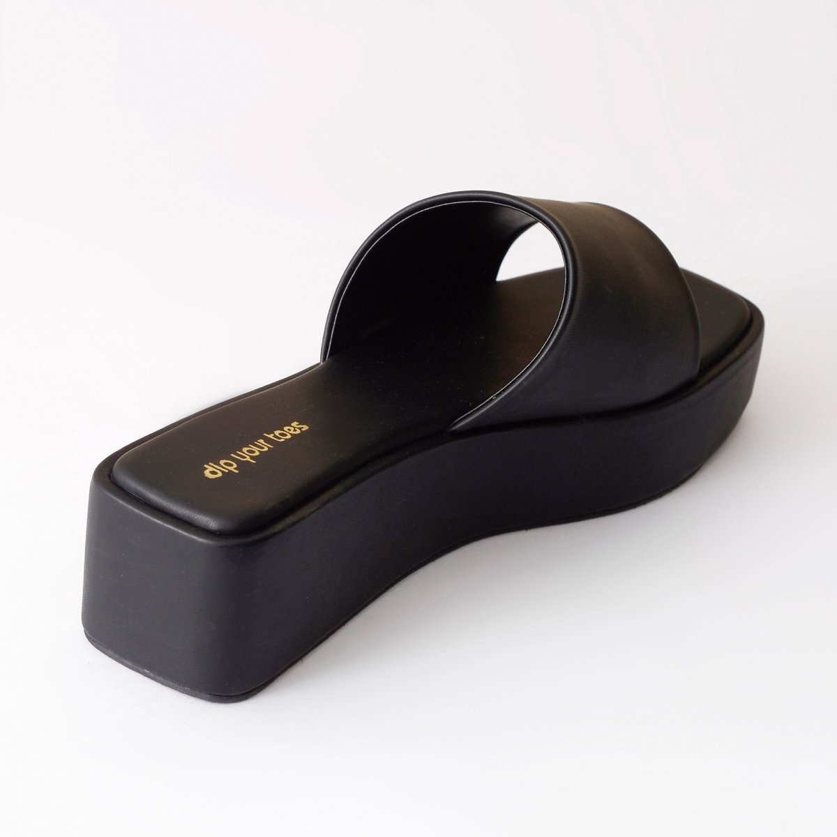 Marshmallow Black Platform Sandals