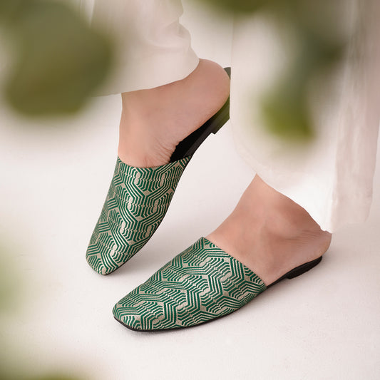 Emerald and Gold Mules