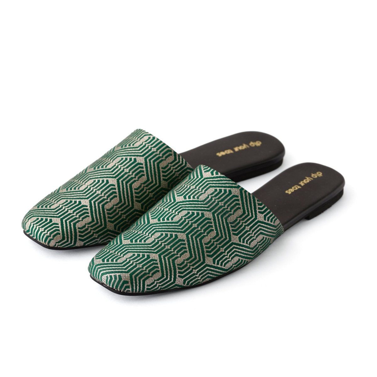 Emerald and Gold Mules