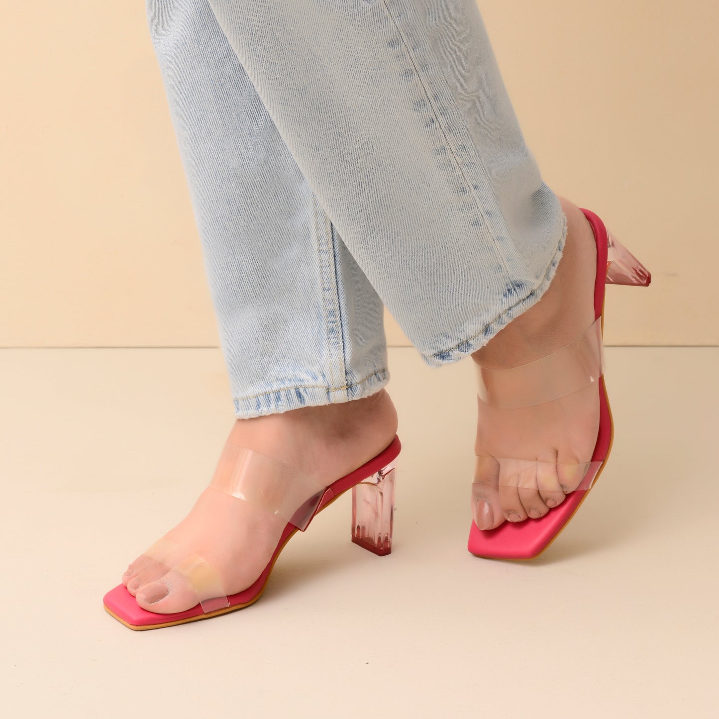 Pink Transparent Heels