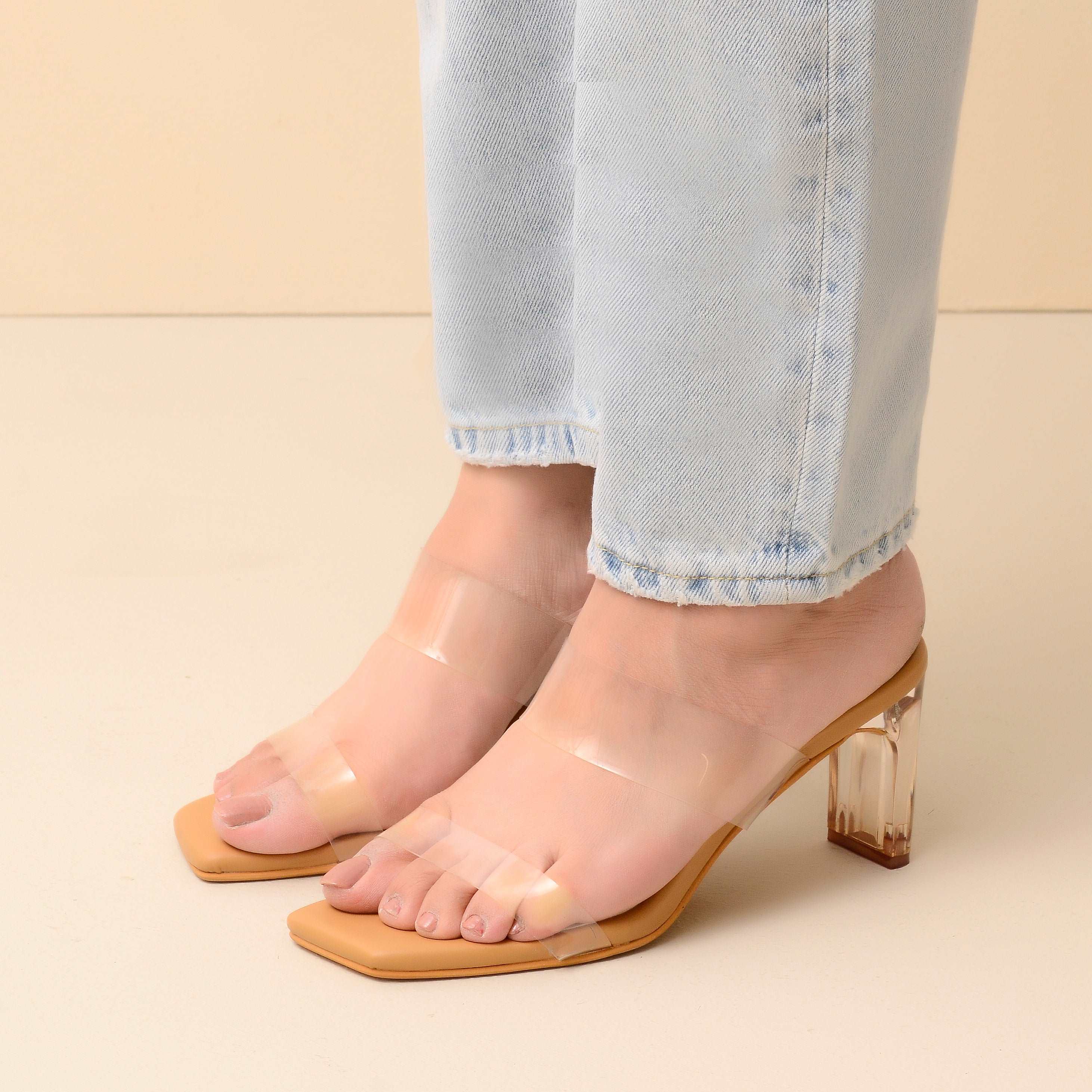 Clear translucent heels hotsell