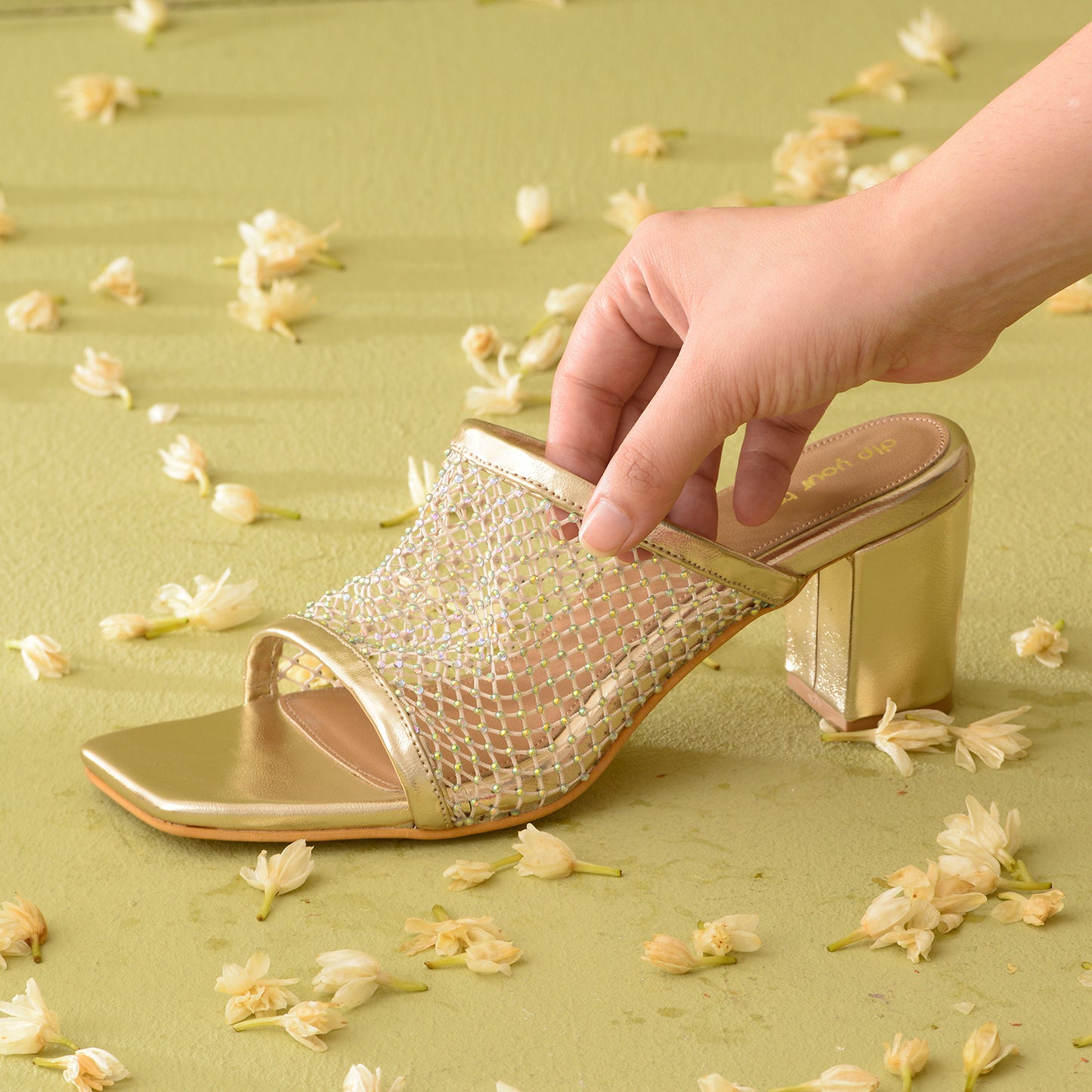 Gold Mesh Heels