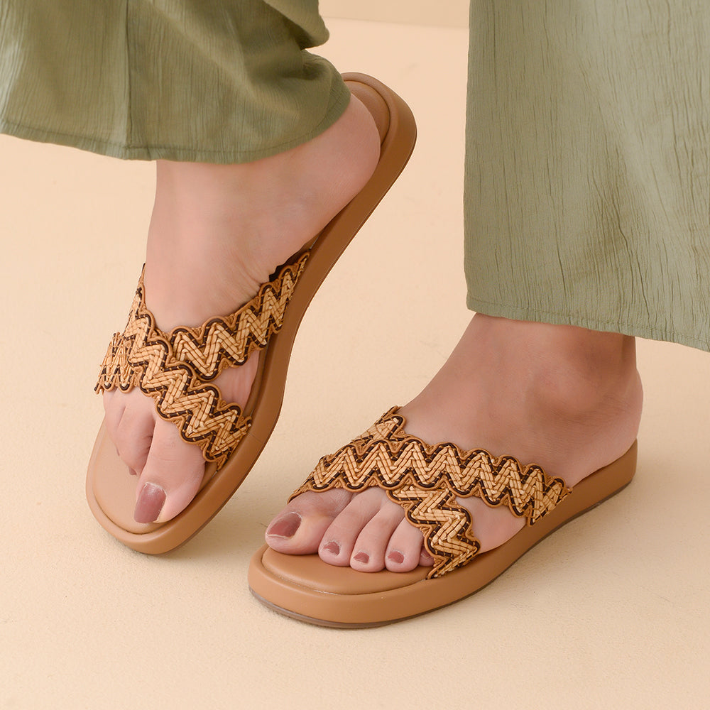 Beige Crossover Flatforms