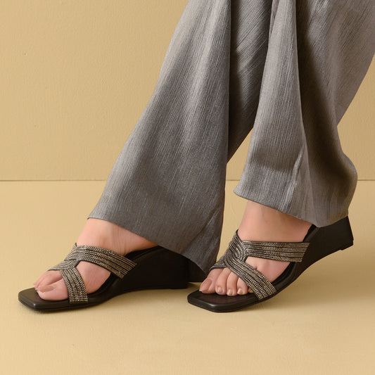 Black Lusture Wedges