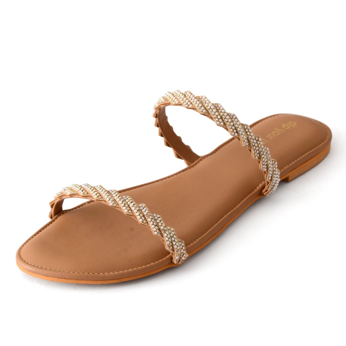 Gold Haze embellished flats