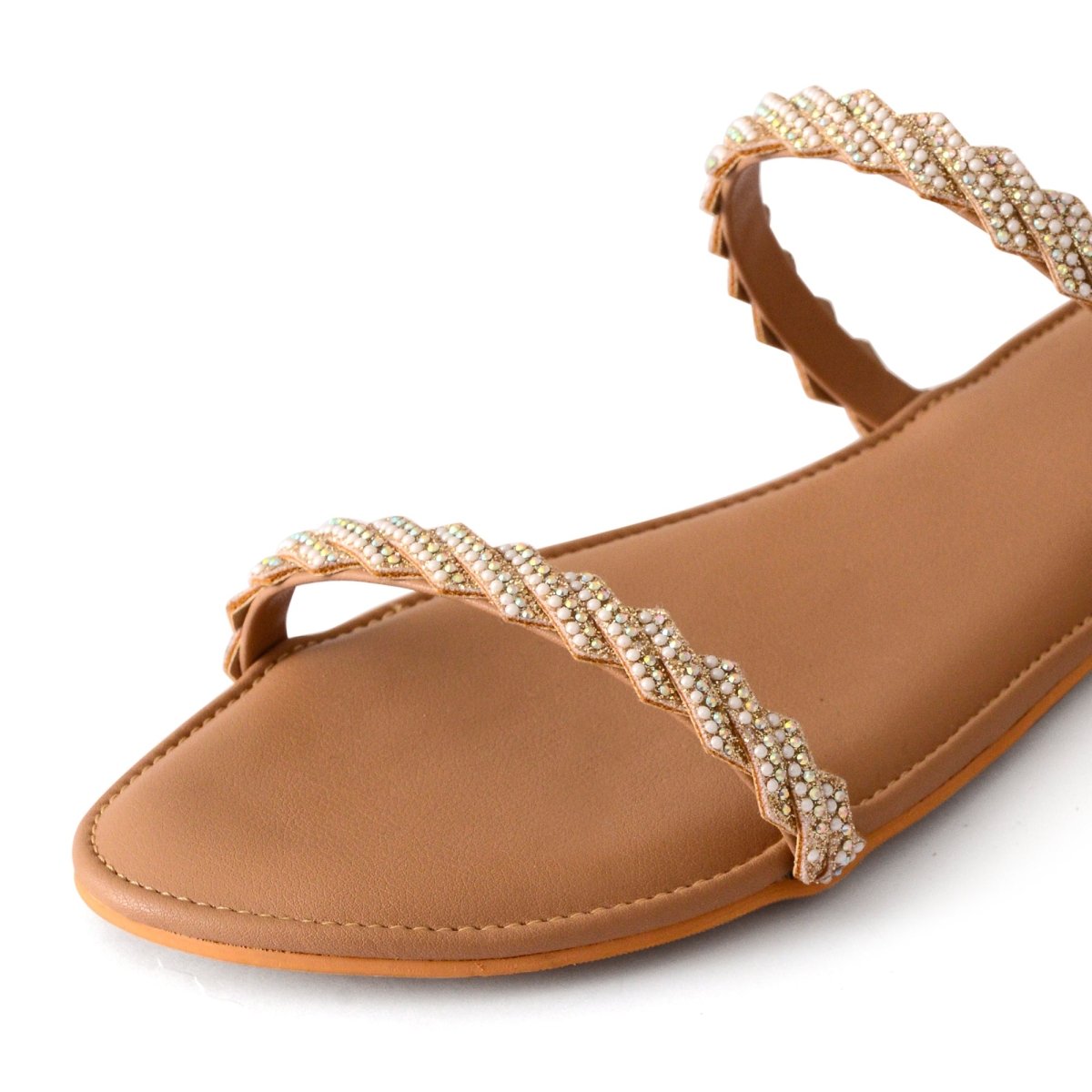 Gold Haze embellished flats