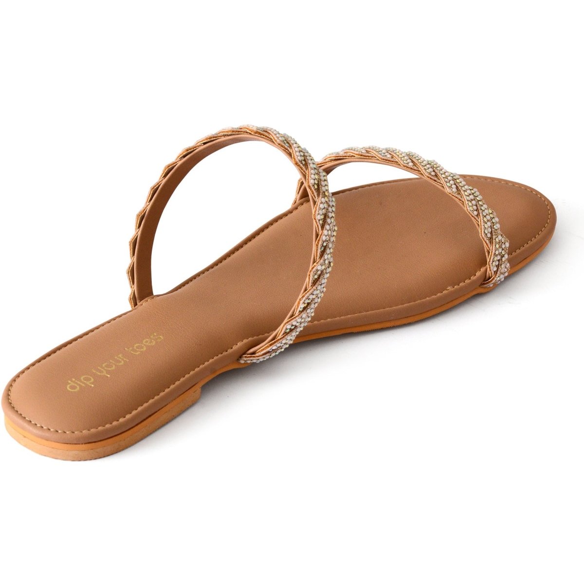 Gold Haze embellished flats