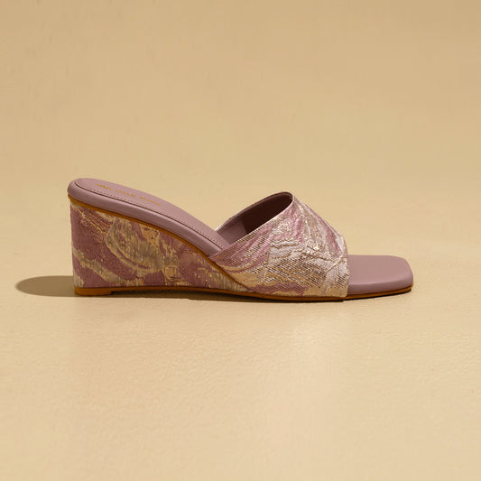 Lavender and Gold textured Wedges