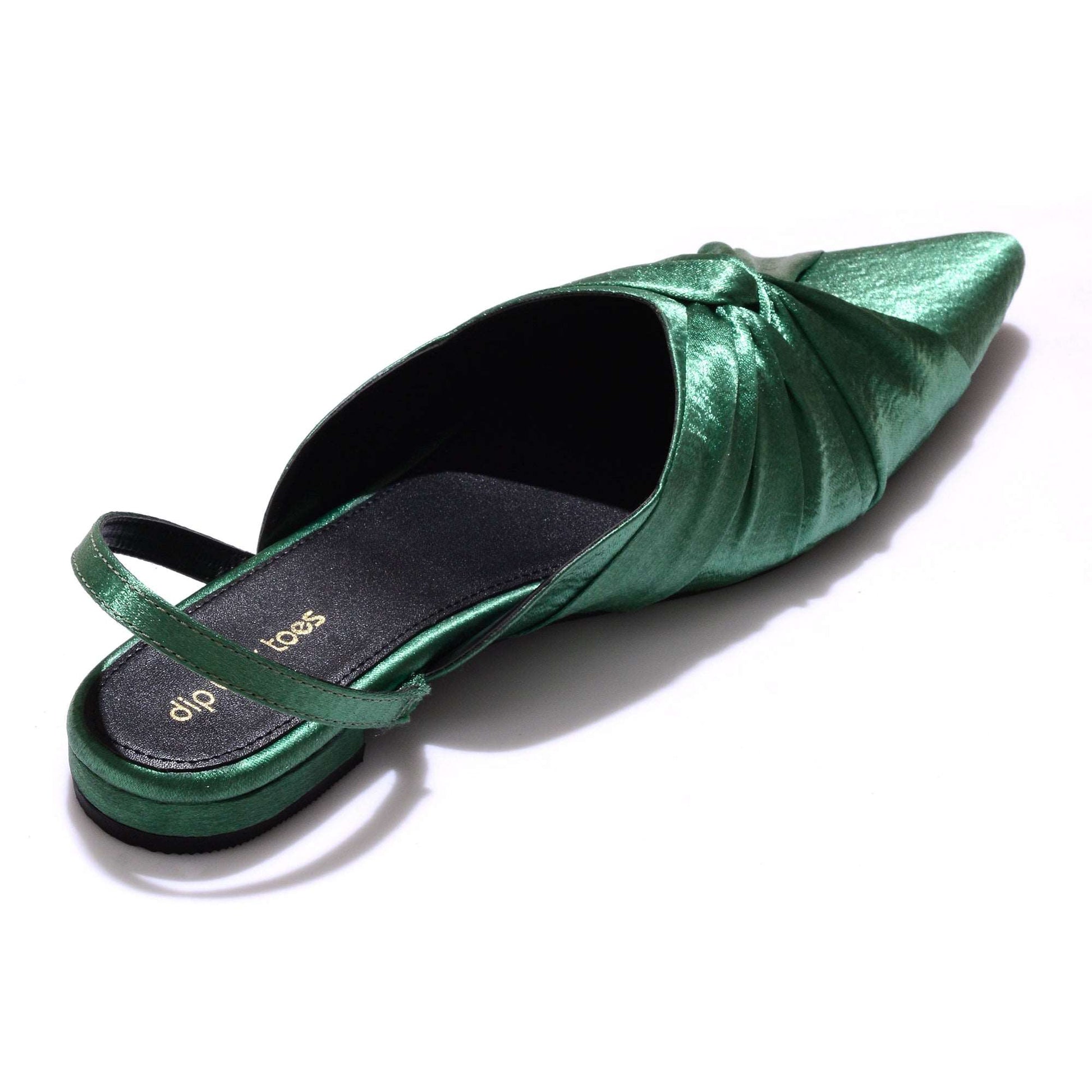 Green Knotted Slingback Sandals