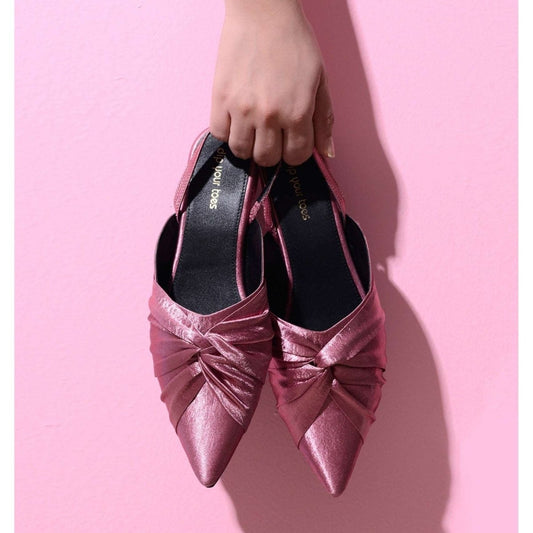 Pink Knotted Slingback Sandals