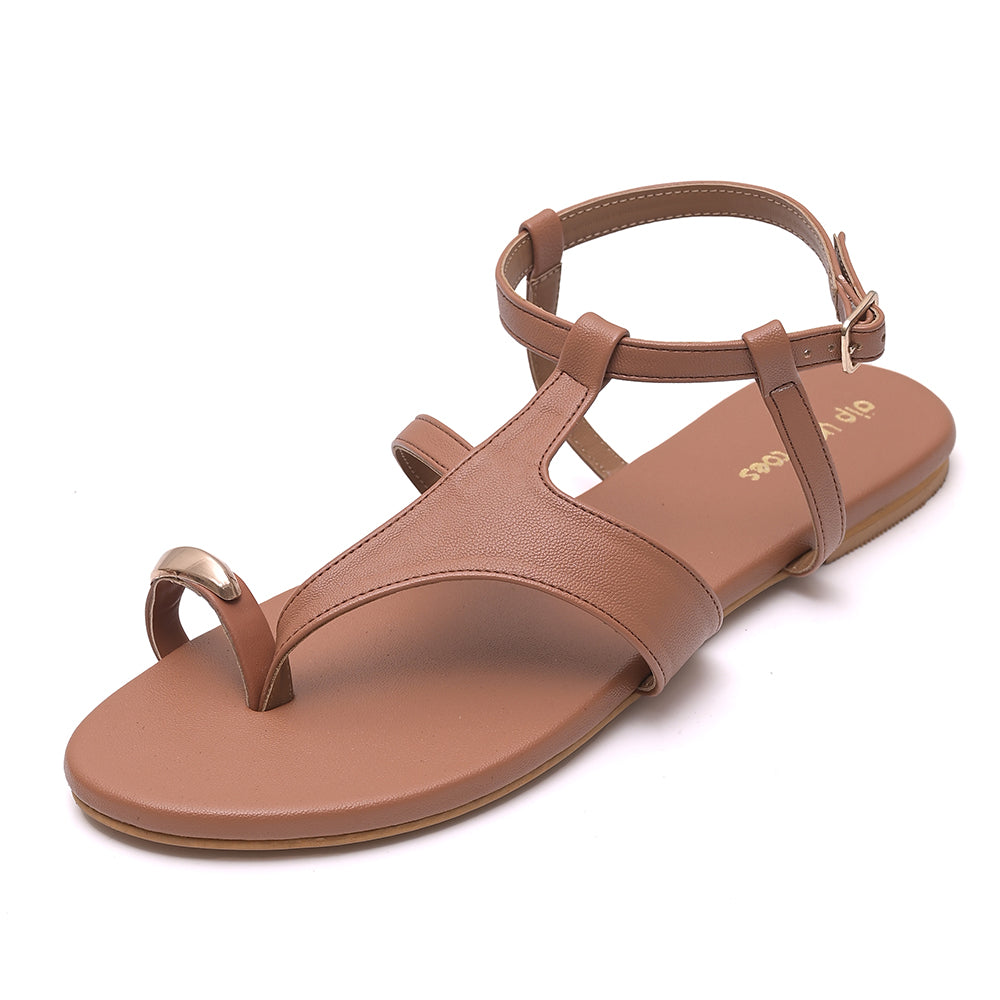 Sand Toe Ring Ankle Strap Sandals