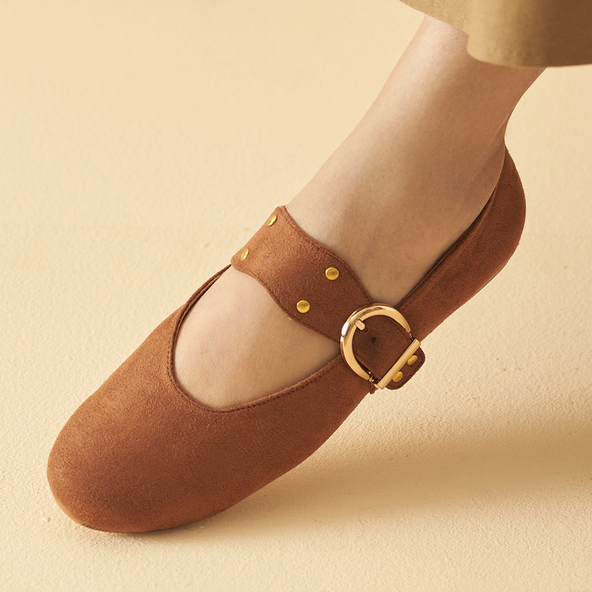 Rust suede Mary Janes