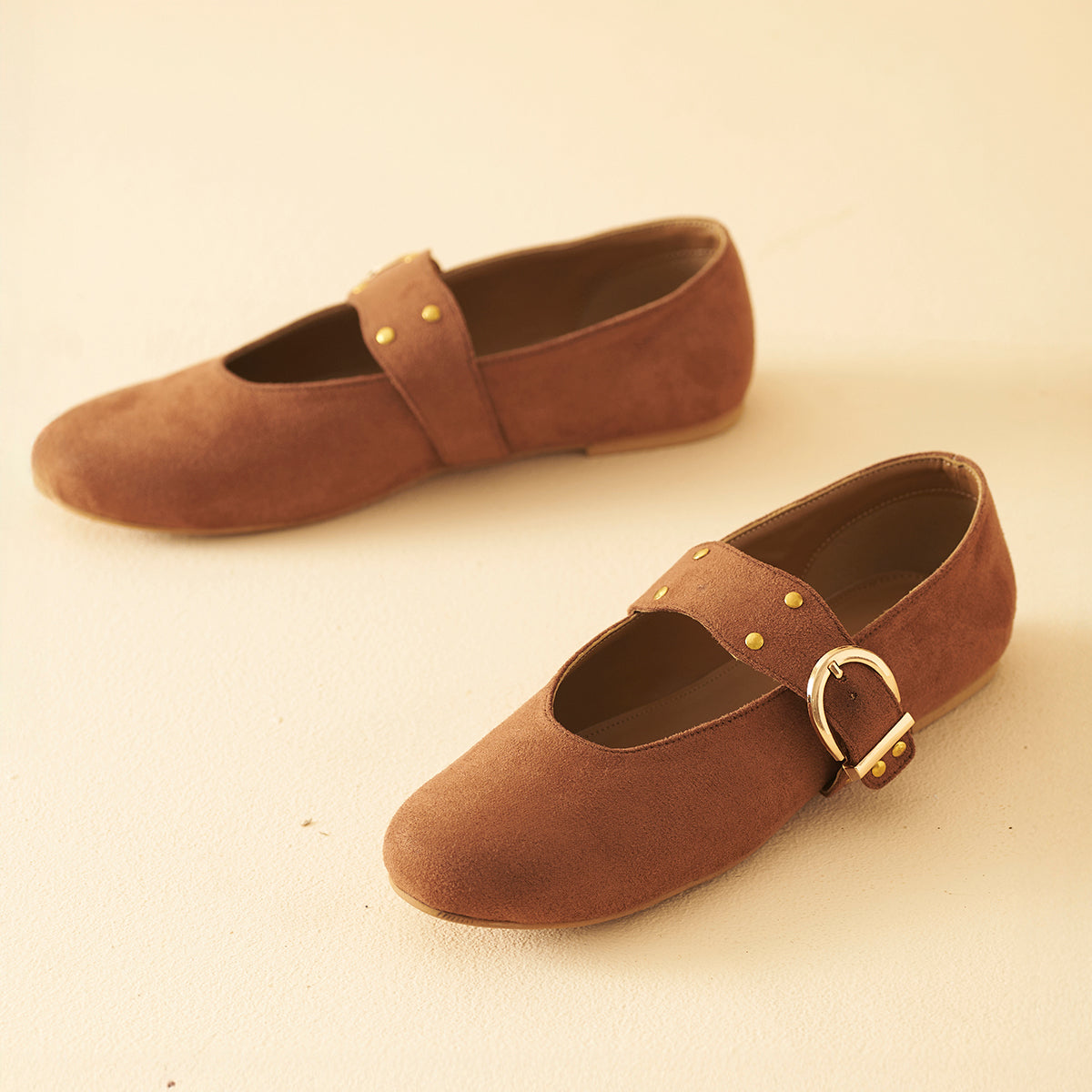 Rust suede Mary Janes