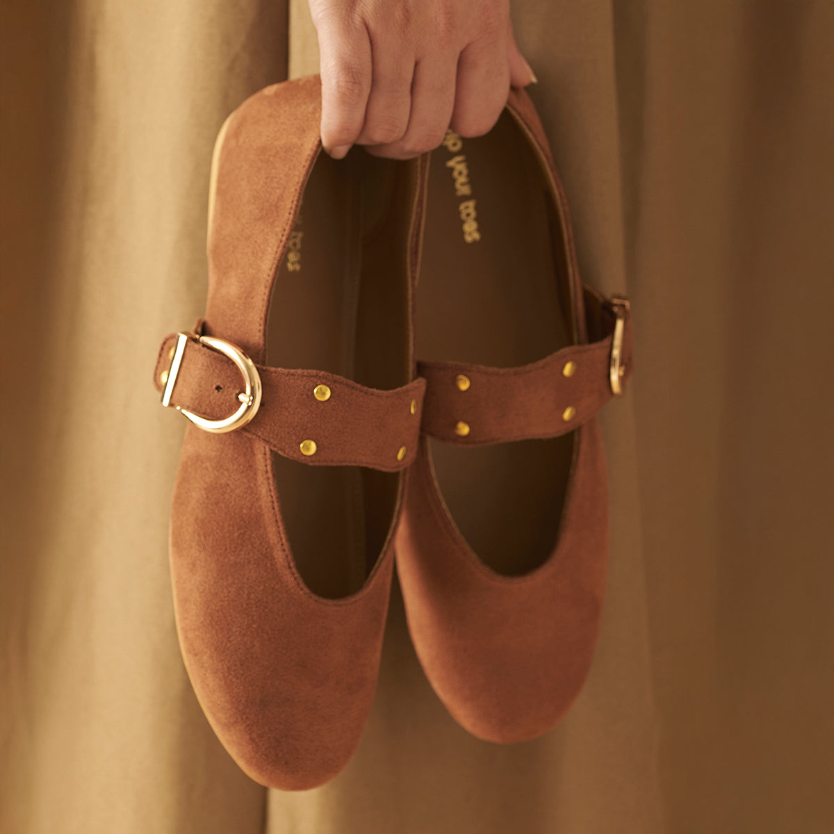 Rust suede Mary Janes