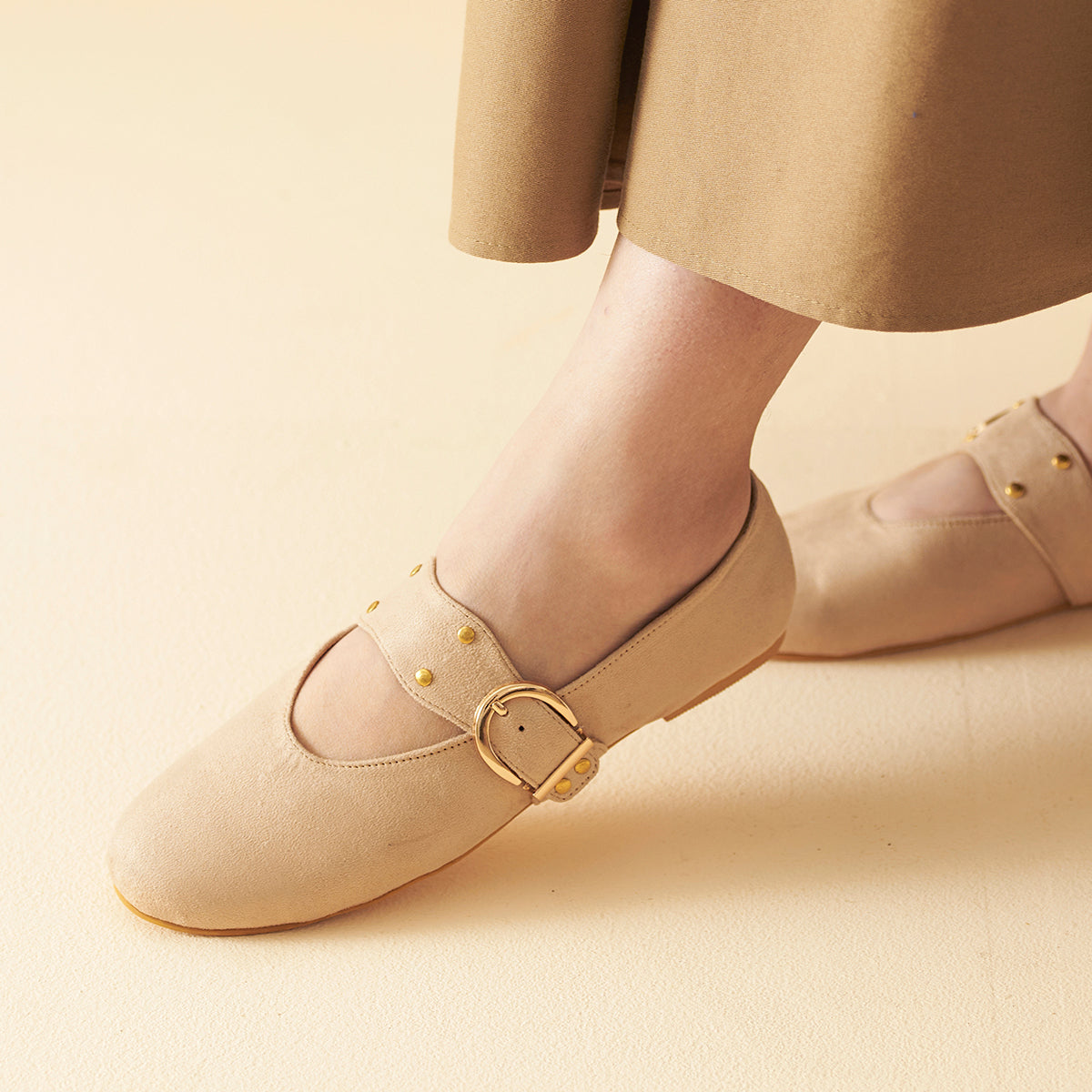 Chalk suede Mary Janes