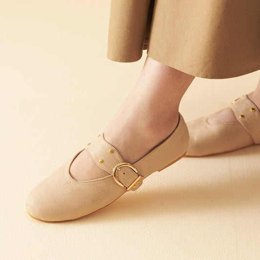 Chalk suede Mary Janes