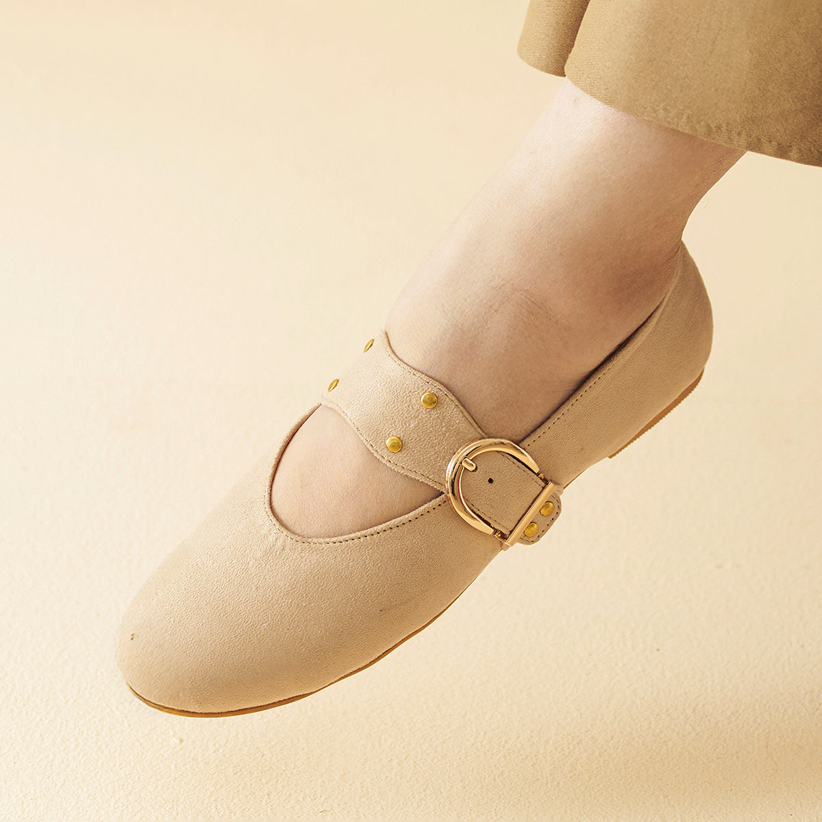 Chalk suede Mary Janes