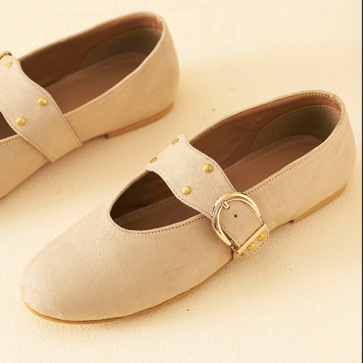Chalk suede Mary Janes