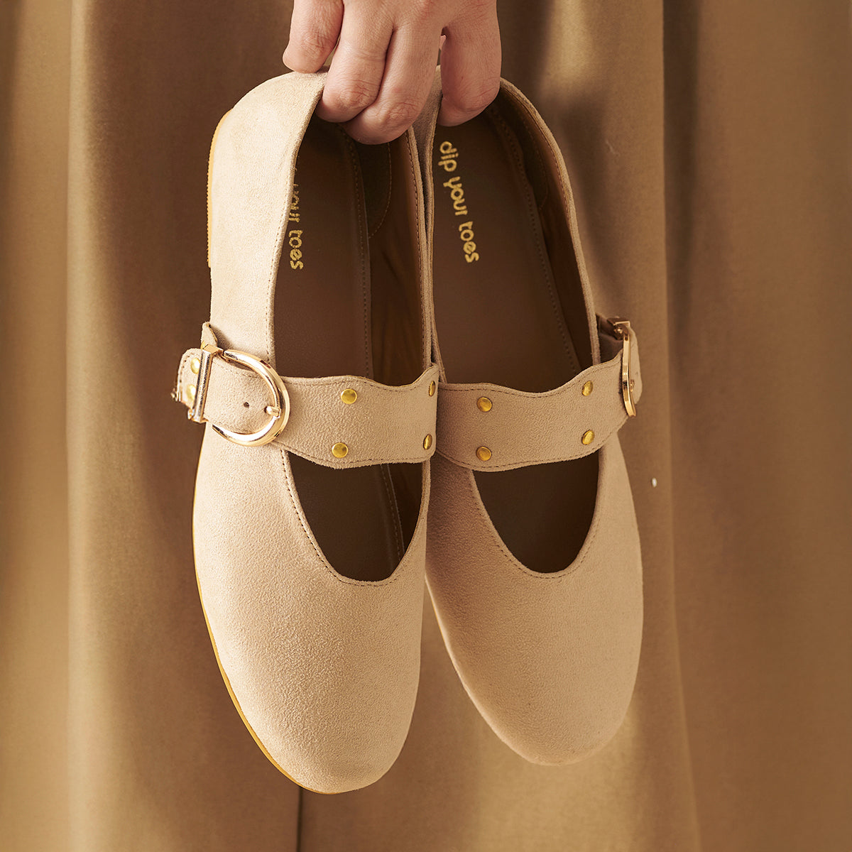 Chalk suede Mary Janes