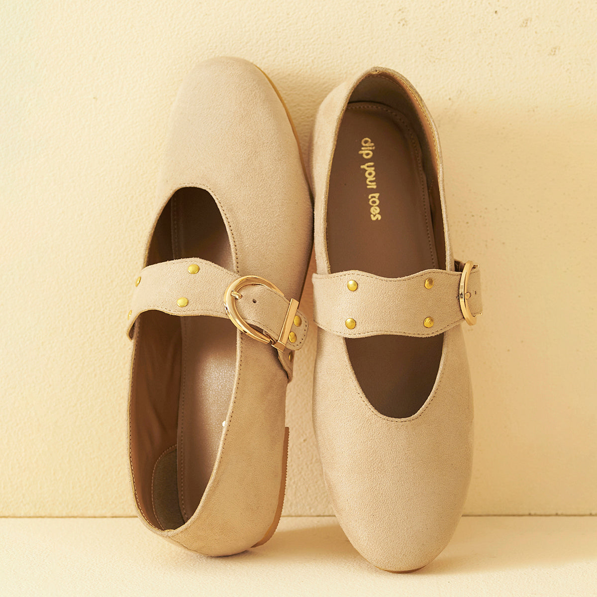 Chalk suede Mary Janes