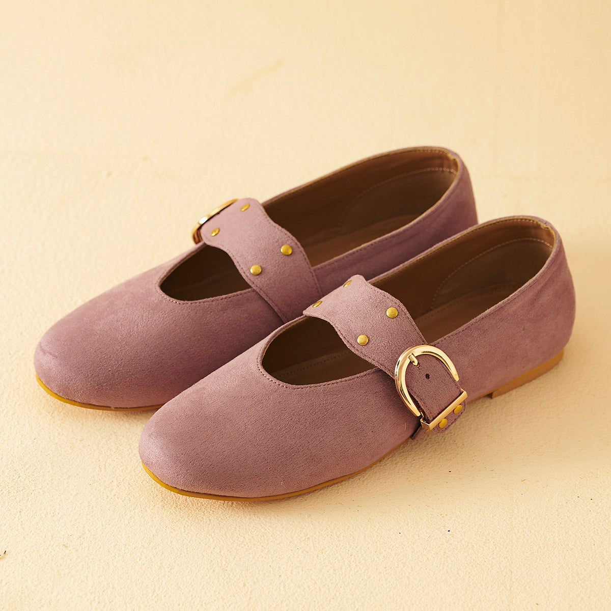 Lavender suede Mary Janes