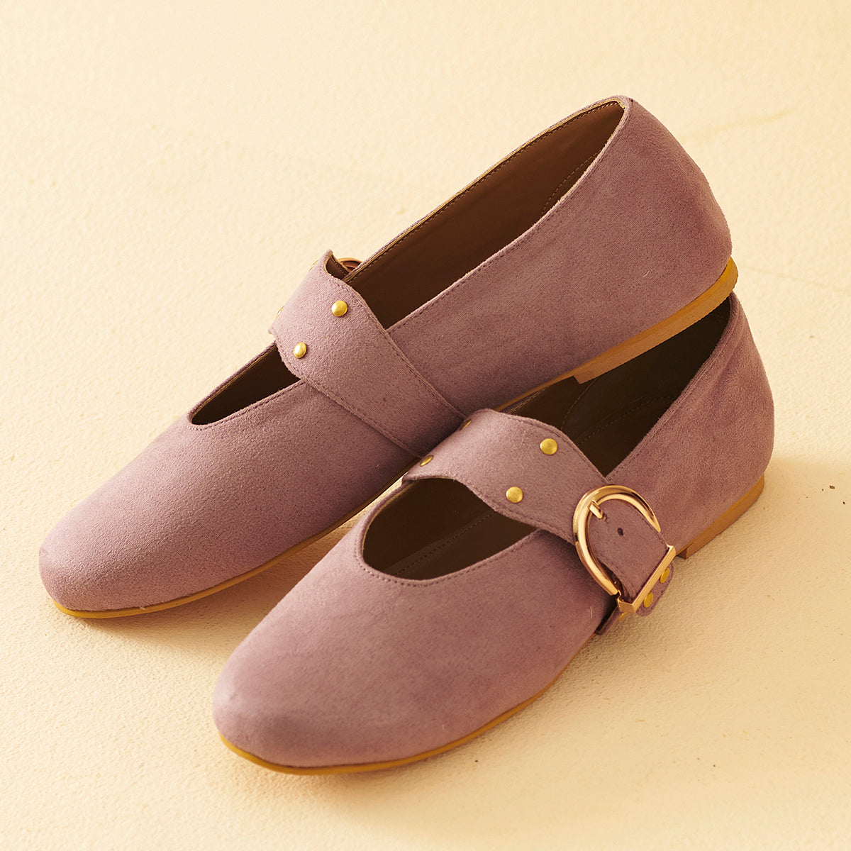 Lavender suede Mary Janes