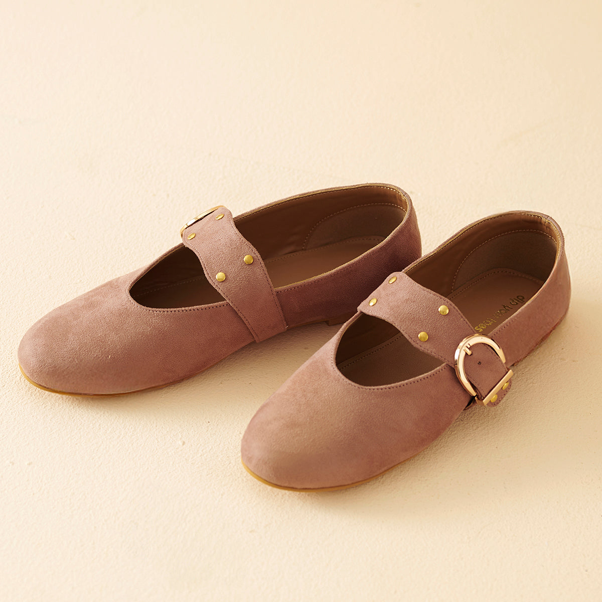 Dusty pink suede Mary Janes