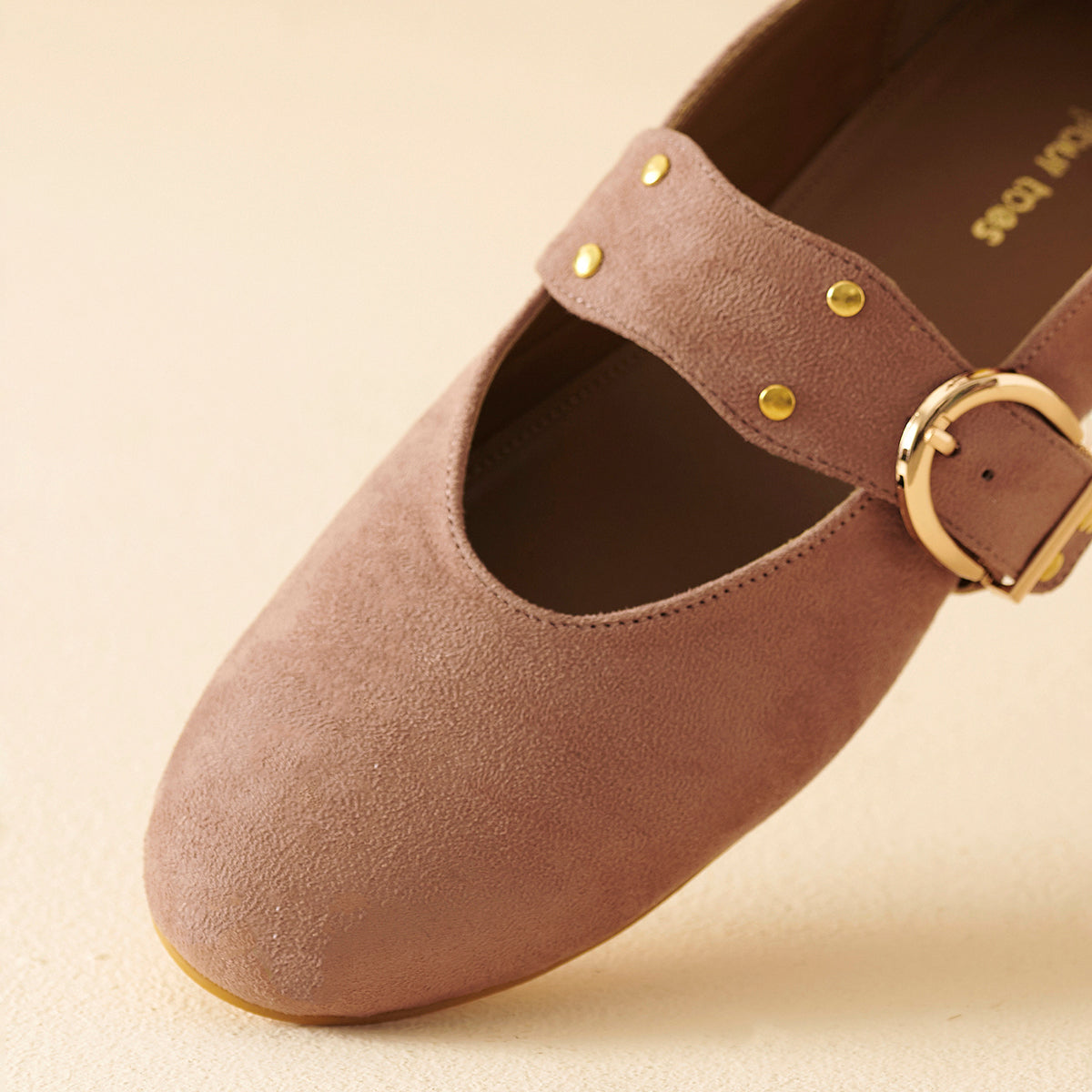 Dusty pink suede Mary Janes